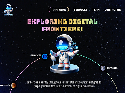 Galactic Voyage: A Stellar Web Experience cosmicui creativedesign digitalfrontier galaxytheme itcompanywebsite spacetheme cosmicui techinnovation uiux userexperience webdesign