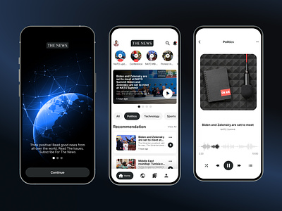 News App With Podcast app interaction audio audio player design ui elearning illustration learning music music player navigation news app online course online learning online skill player podcast podcast listen podcast platform web website