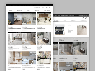 Home page of the online tile store ui