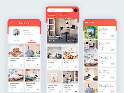 Listing App UI Design listing app mobile app palestine