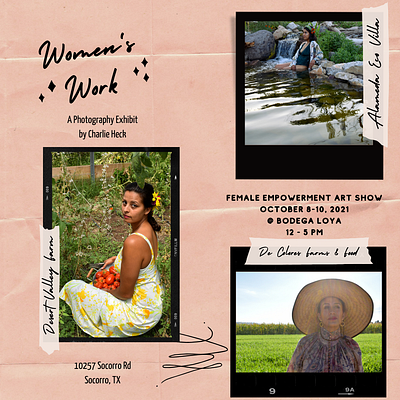 Women's Work | Female farmers + ranchers photo exhibit 2021 art show farming flyers photography
