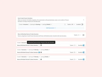 Automation Components app dashboard design product design saas settings ui ui design ux ux design
