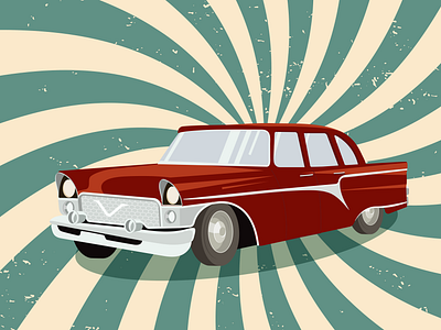 Retro car graphic design illustration poster retro car
