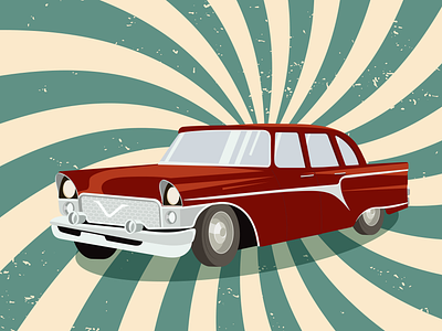 Retro car graphic design illustration poster retro car