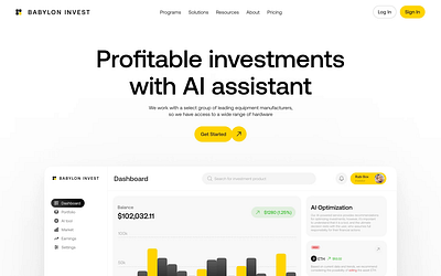 Investment Service Website Home Page ai animation business design finance financial fintech graphic design home page interaction design interface investment motion graphics smart investment ui user experience ux venture web web design