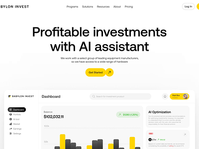 Investment Service Website Home Page ai animation business design finance financial fintech graphic design home page interaction design interface investment motion graphics smart investment ui user experience ux venture web web design