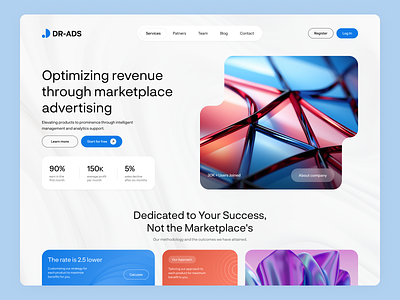 DR-ADS Website. 3d ads animation banner blue branding creative design digital dribbble figma hero logo marketing minimal typography ui ux web website