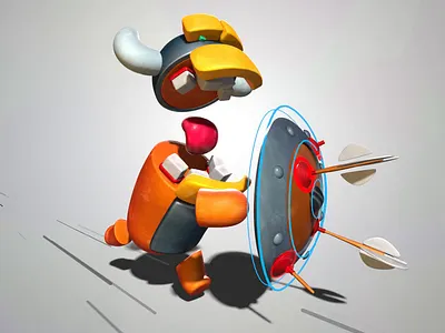 Attack 🛡️ 3d 3dart 3dillustration animation b3d blender3d cartoony illustration motion graphics npr render stylized