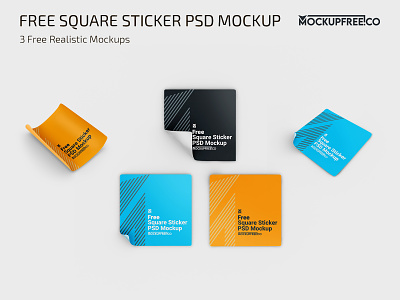 Free Square Sticker PSD Mockup free mock up mockup mockups photoshop product psd square square sticker sticker template templates