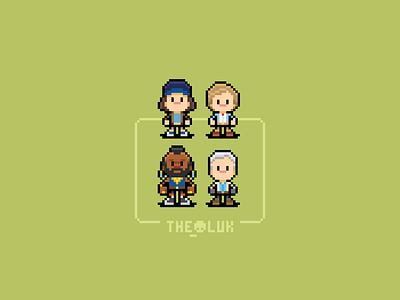 Pixel Art Characters - The A-Team characters design illustration pixel art pixel artist pixelart retro games the a team theoluk video games