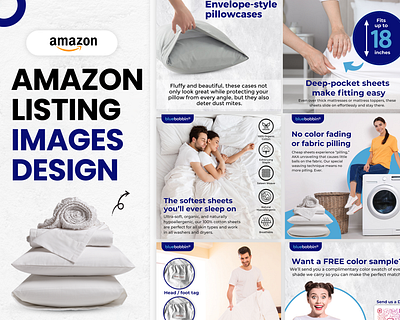 Amazon Listing Images-Bedsheets amazon branding design graphic design graphicdesign illustration illustrator listingimages logo photoshop