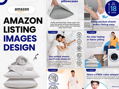 Amazon Listing Images-Bedsheets amazon branding design graphic design graphicdesign illustration illustrator listingimages logo photoshop