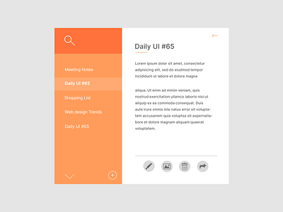 #065 Daily UI Challenge (Notes Widget) dailychallenge dailyui interface mobiledesign screen ui uidesign ux uxdesign webdesign