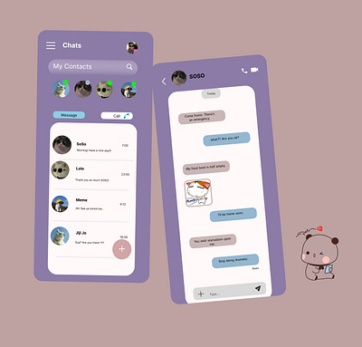 Mobile App Design - Chatting app chat messenger mobile simple ui ux