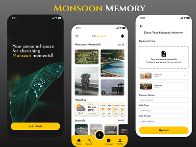 Monsoon Memory Journal | Day-17 (Ui Challenge) dailyui figma journal monsson nature tamil ui uichallenge