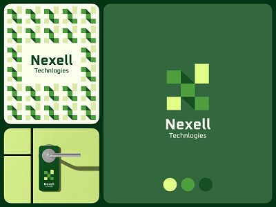 Nexell technology Logo design brand identity branding design graphic design green identity letter logo letter mark logo logo design logo mark logotype minimal n pixelette technology