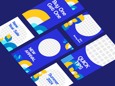 Social Media Kit 2024 | Geometry 2024 blue naufal milan sale banner