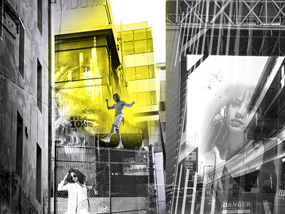 Cityscapes blackposter collage collagedesign graphic design man mickeymouse mistic modern poster posterdesign stylish woman yellowpoint