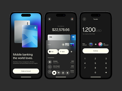 Finance Mobile App app bank app banking dark design finance finance app minimal minimalist mobile money payment transaction transfer ui ux wallet