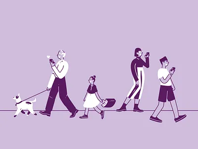 Street Walking animal character character illustration graphic design illustration people vector walking