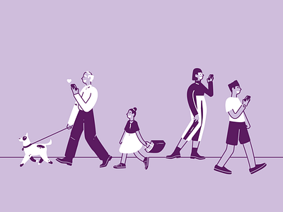 Street Walking animal character character illustration graphic design illustration people vector walking