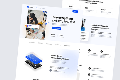 FinTech Landing Page best fintech design best landing page best page ever figma fintech fintech web landing page superior quality trending ui uiux user experience user interface ux