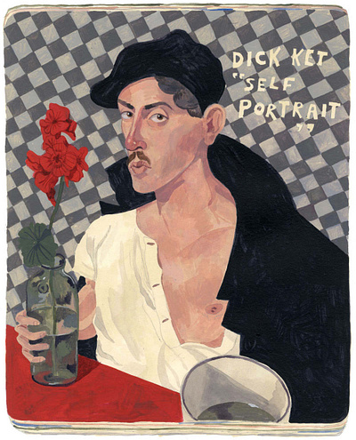Dick Ket’s “Self-Portrait” drawing illustration painting