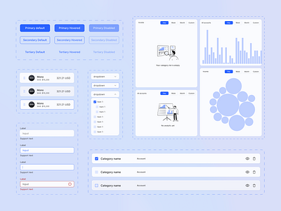 Components for Spendly - spendings tracking app components design design system styles system ui ui kit ux