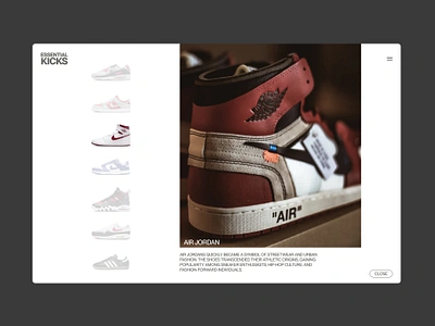 Essential Kicks - Modal Concept branding design graphic design landing minimal sneakers ui ux web web design