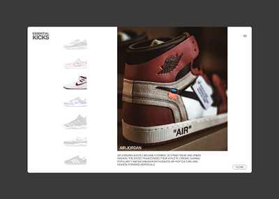 Essential Kicks - Modal Concept branding design graphic design landing minimal sneakers ui ux web web design