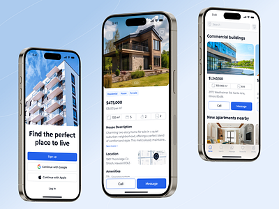 Real Estate Mobile App UI mobile app proptech real estate real estate agent real estate listing ui