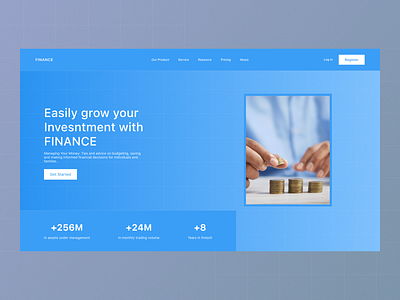 FINANCE - Landing Page Design concept design design figma finance landing page ui user experience design user interface design ux web design website