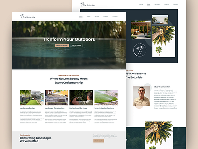 The Botanists - Landscape Website UI Design gardening landscaping modern ui website