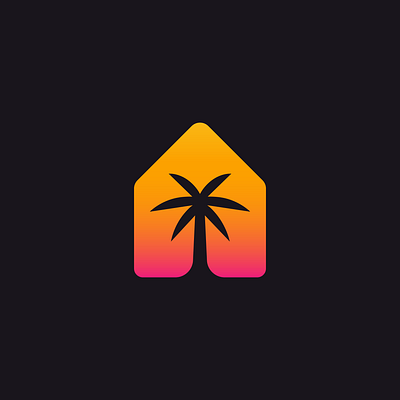 House + Palm Tree Logo branding graphic design illustrator logo