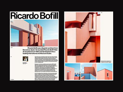Ricardo Bofill architecture brand branding clean design digital grid layout minimal pastel photo swiss typography web