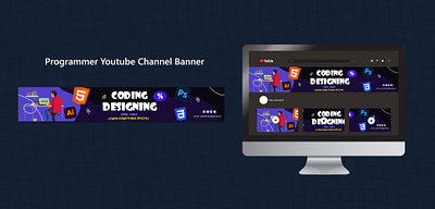 Programming Youtube Banner banner branding design graphic design illustration programming web aanner youtube youtube banner