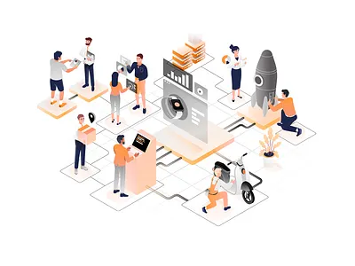 Product Development Illustration app branding design exploration graphic design header illustration landing landingpage texture ui vector