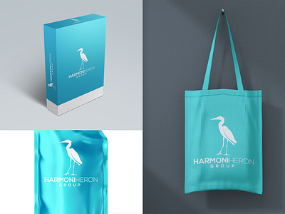 HARMONIHERON LOGO animal bird bird logo branding design graphic design heron heron bird logo heron logo illustration logo vector