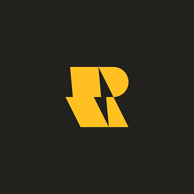 Letter R + Lightning Logo | Yellow branding graphic design illustrator logo vector