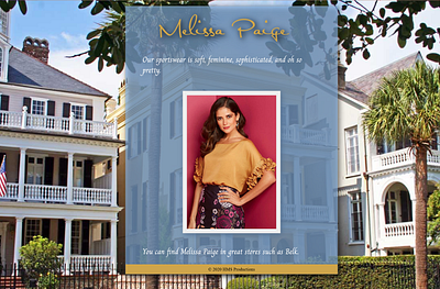 Draft for Melissa Paige fashion landing pages websites