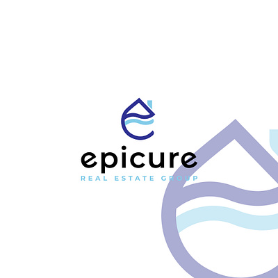 Mordern Logo branding e logo epicure graphic design house logo minimilistic real estate roof water