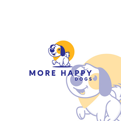 Minimlistic Logo branding cute dog graphic design happy logo mordern walk dog