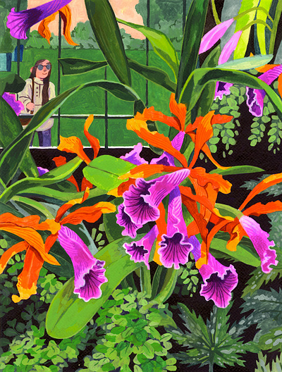 Longwood Gardens botanical drawing fauna flora floral flowers garden illustration painting