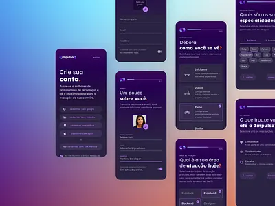 Impulso – Onboarding app design branding cross team collaboration style guide ui ux