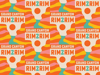 Rim2Rim Badge Design funky colors grand canyon national park designs nature designs outdoors badge r2r2r2 rim to rim rim to rim sticker rim2rim rim2rim2rim sticker design trail running