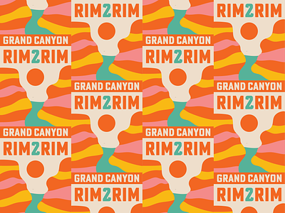 Rim2Rim Badge Design funky colors grand canyon national park designs nature designs outdoors badge r2r2r2 rim to rim rim to rim sticker rim2rim rim2rim2rim sticker design trail running