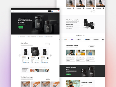 Simply Nootropics figma shopify web design web development webflow website