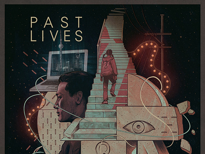 Past Lives alternative movie poster art drawing film poster illustration movie poster past lives poster poster art poster design