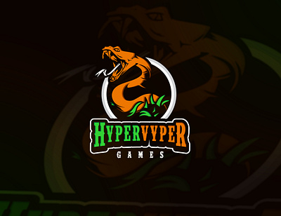 Gaming Mascot Logo Design branding design graphic design hyper vyper games illustration logo mascot logo design snake typography ui ux vector web design