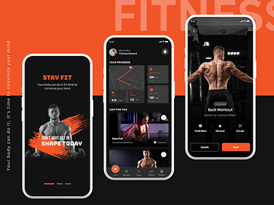 Stay Fit: Fitness App UI app app design design figma fitness fitness app mobile app mobile ui ui uiux ux workout